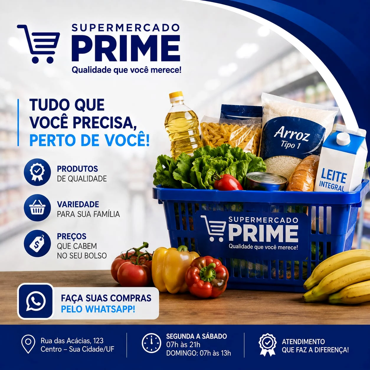 Cesta de produtos do Supermercado Prime