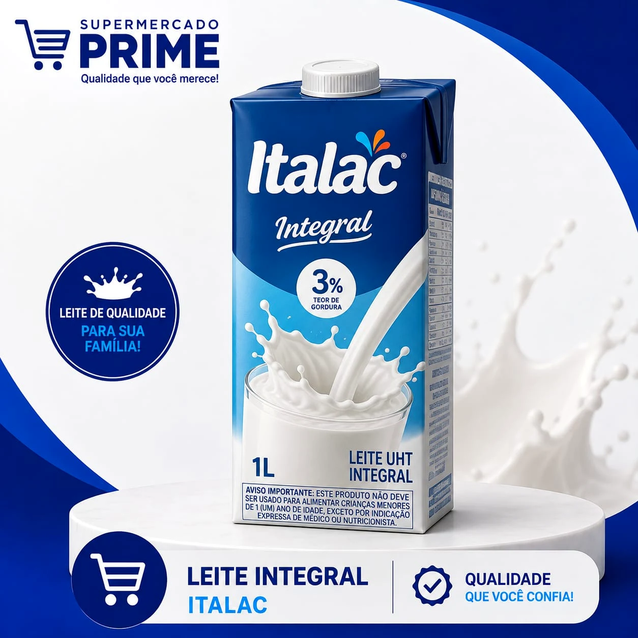 Leite Italac no Supermercado Prime